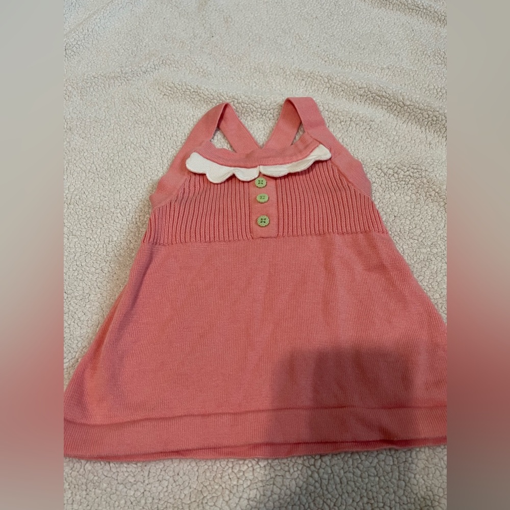 Janie and Jack halter sweater top with scalloped detail.